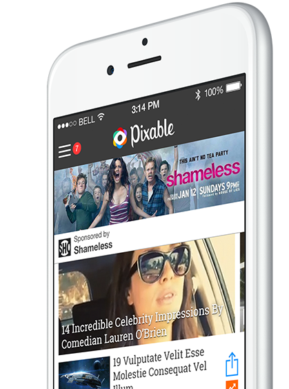 Pixable mobile product experience on a smartphone